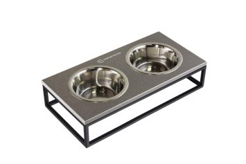 Harley & Cho (Харлі енд Чо) Lunch Bar Gray Stone + Black Миска подвійна на підставці для котів та собак