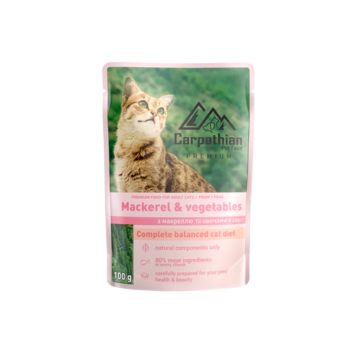 Carpathian (Карпатиян Пет Фуд) Pet Food - Влажный корм для котов макрель с овощами в соусе