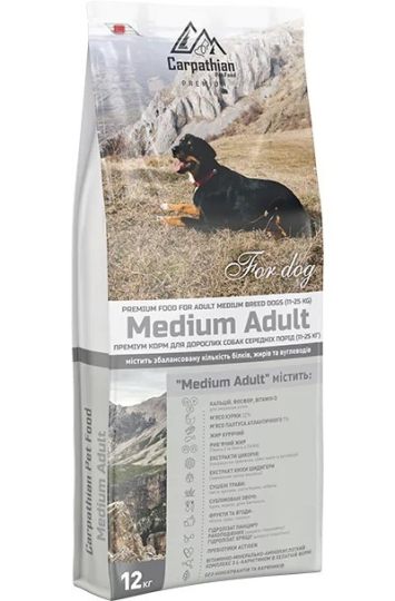 Carpathian (Карпатиян Пет Фуд) Pet Food Medium Adult -  сухой корм для взрослых собак средних пород с курицей и палтусом атлантическим