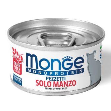 Monge (Монж) Monoprotein Solo Manzo Only Beef Cat - Влажный корм для кошек, мясные хлопья из говядины