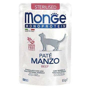 Monge (Монж) Monoprotein Pate Beef Adult Sterilized Cat - Вологий корм для дорослих стерилізованих котів, яловичина