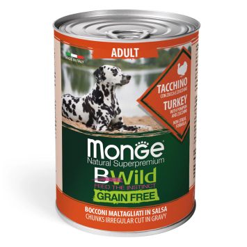 Monge (Монж) BWild Grain Free Wet Turkey Adult - Влажный корм для собак разных пород, индейка с тыквой и кабачками