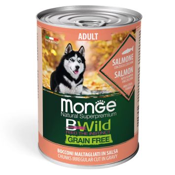 Monge (Монж) BWild Grain Free Wet Salmon Adult - Влажный корм для собак разных пород, лосось с тыквой и кабачками