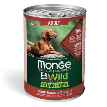 Monge (Монж) BWild Grain Free Wet Lamb Adult - Влажный корм для собак разных пород, ягненок с тыквой и кабачками
