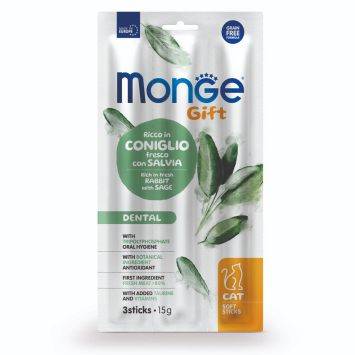 Monge (Монж) Gift Cat Dental Soft Sticks Rabbit - Лакомство для кошек с кроликом и шалфеем
