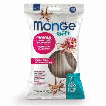 Monge (Монж) Gift Dog Puppy and Junior Medium-Maxi Dental sticks - Ласощі для цуценят середніх та великих порід зі свининою