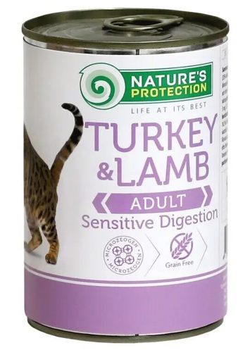 Nature's Protection (Нейчерс Протекшн) Sensitive Digestion Turkey &Lamb – Консервированный корм для взрослых котов с чувствительным пищеварением (индейка/ягненок)