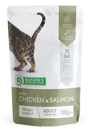 Nature's Protection Weight control with Chicken &Salmon – корм для взрослых котов склонных к полноте (курица/лосоь)