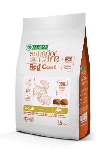Nature's Protection Superior Care Red Coat Adult Small Breeds Grain Free, беззерновой корм для собак малых пород с рыжей шерстью