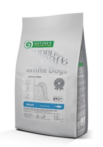 Nature's Protection Superior Care White Dogs Grain Free with Herring Adult Small Breeds  – Сухой беззерновой корм для взрослых собак малых пород с белой шерстью (сельдь)