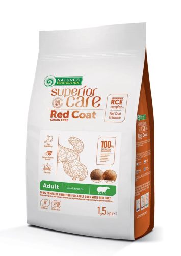 Nature's Protection Superior Care Adult Small Breeds Red Coat Grain Free Lamb, беззерновой корм для собак малых пород с рыжей шерстью (с ягненком)