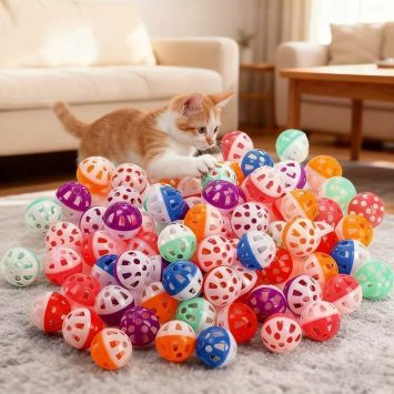 Игрушка для кошек пластиковый мячик с колокольчиком 3.8 см