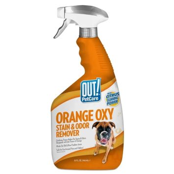 OUT! PetCare Orange Oxy Stain & Odor Remover АУТ! Оранж ОКСИ Сверхмощный Спрей  для удаления пятен и запаха от жизнедеятельности собак и кошек