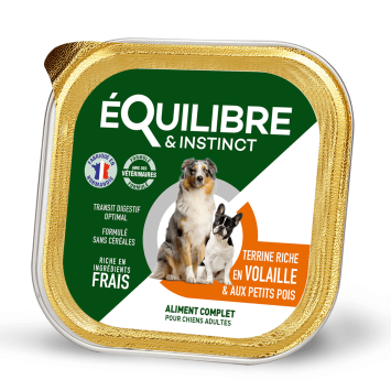 Equilibre & Instinct Влажный корм для собак с птицей и горохом, паштет, 300 г