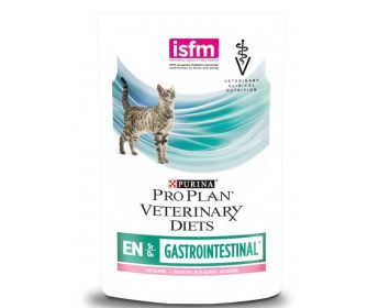 Purina Pro Plan Veterinary Diets EN Gastrointestinal - Влажный полнорационный диетический корм для котят и взрослых кошек при болезнях желудочно-кишечного тракта, кусочки в подливке с лососем