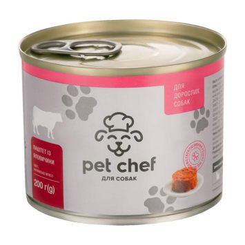 Pet Chef (Пет Шеф) Влажный корм для взрослых собак мясной паштет (говядина)