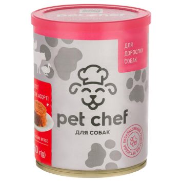 Pet Chef (Пет Шеф) Влажный корм для взрослых собак паштет (мясное ассорти)