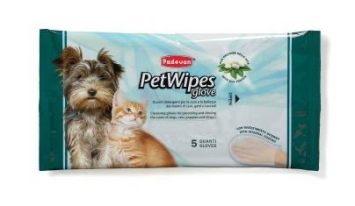 Padovan (Падован) Pet Wipes Glove Очищающие влажные перчатки с протеинами шелка для ухода за шерстью собак и кошек
