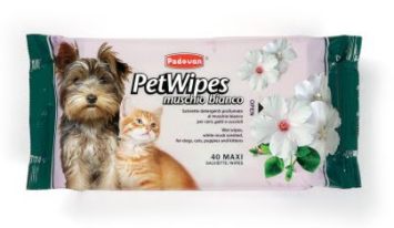 Padovan (Падован) Pet Wipes Muschio Bianco Очищающие влажные салфетки с ароматом белого мускуса для собак кошек