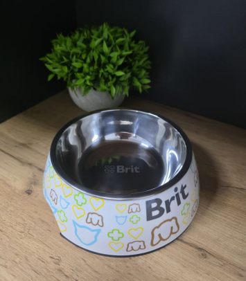 Миска для собак Brit Care с прорезиненным дном и металлическим вкладышем S