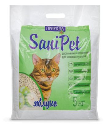 Sani Pet (ТМ Природа) ЯБЛОКО Древесный наполнитель для котов
