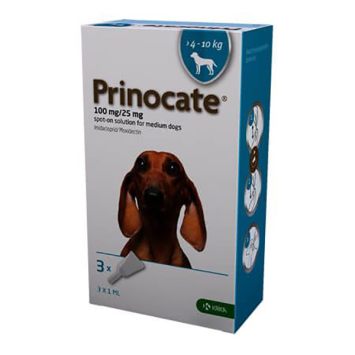 KRKA Prinocate (Принокат) - Спот-он капли от блох, чесоточных клещей, профилактика дирофиляриоза для собак 4-10 кг