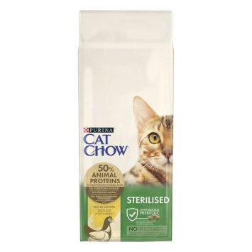 Cat Chow (Кэт Чау) Sterilized - Сухой корм для кастрированных котов и стерилизованных кошек с курицей