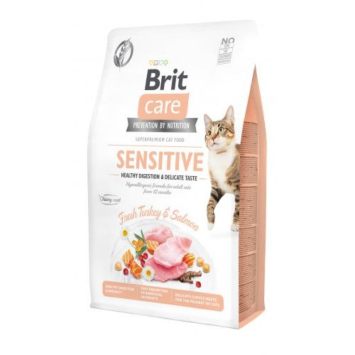 Brit Care (Брит Кеа) Grain Free Sensitive Healthy Digestion & Delicate Taste - Беззерновой корм для привередливых котов (индейка/лосось)