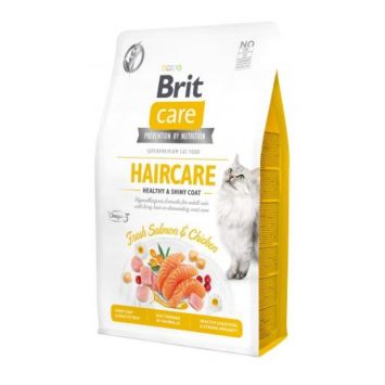 Brit Care (Брит Кеа) Grain Free Haircare Healthy &Shiny Coat - Беззерновой корм для взрослых кошек с длинной шерстью (лосось/курица)