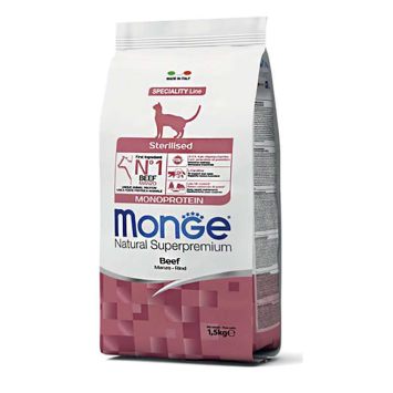 Monge (Монж) Monoprotein Sterilised Cat Beef – Сухой монопротеиновый корм для стерилизованных котов и кошек (с говядиной)