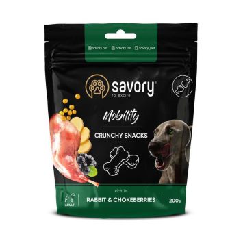Savory (Сейвори) Crunchy Snacks Mobility Rabbit & Blackberry - Хрустящие лакомства с кролем и черноплодной рябиной для здоровья костей и суставов собак
