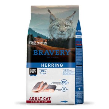 Bravery (Бравери) Herring Adult Cat Sterilized - Сухой беззерновой корм с сельдью для взрослых стерилизованных котов и кошек