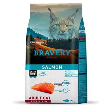 Bravery (Бравери) Salmon Adult Cat Sterilized - Сухой беззерновой корм с лососем для взрослых стерилизованных котов и кошек