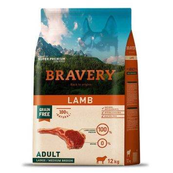 Bravery (Бравери) Lamb Adult Large/Medium - Сухой беззерновой корм с ягненком для взрослых собак средних и крупных пород