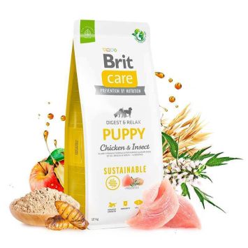 Brit Care (Брит Кеа) Dog Sustainable Puppy - Сухой корм с курицей и насекомыми для щенков