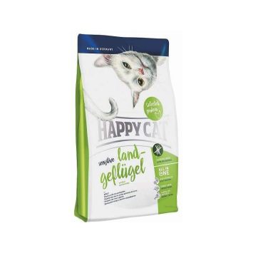 Happy Cat (Хеппи Кэт) Sensitive Land-Geflugel - корм с курицей для котов с чувствительным пищеварением