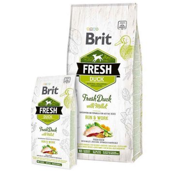 Brit Fresh (Брит Фрэш) Adult Active Duck with Millet - беззерновой корм для активных собак всех пород (утка/пшено)
