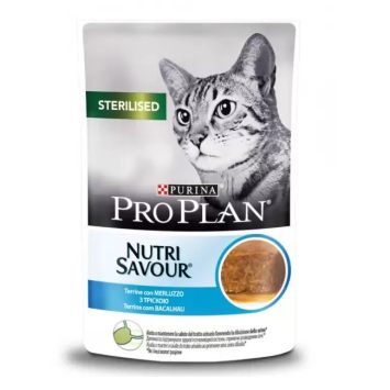 Purina Pro Plan Nutrisavour Sterilised (пауч) Консервы для стерилизованных кошек кусочки трески в паштете