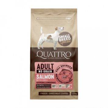 Quattro (Кваттро) Special Dog Adult Small Breed Salmon with Krill - Сухой беззерновой гипоаллергенный корм для взрослых собак мелких пород (с лососем и крилем)