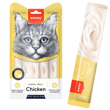 Wanpy (Ванпи) Creamy Lickable Treats Chicken - Жидкое лакомство курица для котов