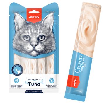Wanpy (Ванпи) Creamy Lickable Treats Tuna - Жидкое лакомство с тунцом для котов
