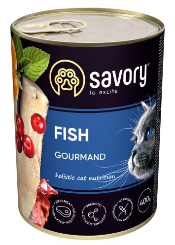 Savory (Cейвори) Cat Gourmand Fish - Консервированный корм для длинношерстных котов (рыба)