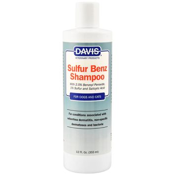 Davis Sulfur Benz Shampoo ДЭВИС СУЛЬФУР БЕНЗ шампунь для собак и котов с заболеваниями кожи, с пероксидом бензоила, серой, салициловой кислотой