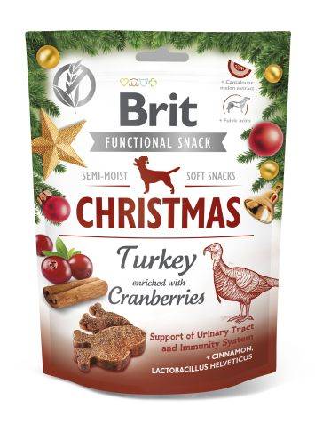 Brit Care (Брит Кеа) Dog Functional Soft Snacks Turkey&Cranberries – Рождественское полувлажное лакомство с индейкой и клюквой для собак