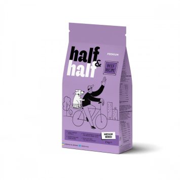 Half&Half (Халф энд Халф) Premium Adult Dog Beef - Сухой корм для взрослых собак средних пород с говядиной
