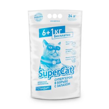 Supercat (Супер кет) стандарт древесный наполнитель 6+1 кг синий