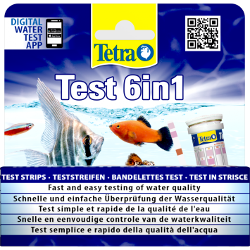 Tetra (Тетра) Test 6in1 - Набор тестов для измерения параметров воды в аквариуме (индикаторные), 25 шт