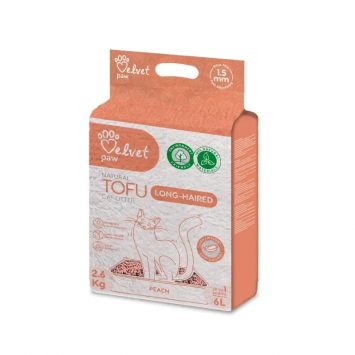 Velvet Paw TOFU Гороховый наполнитель для длинношерстных котов, с персиковой эссенцией