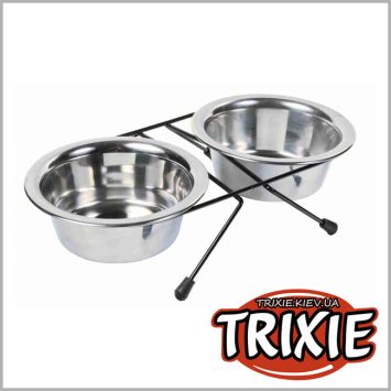 Trixie (Трикси) - Миска двойная на подставке для кошек и собак