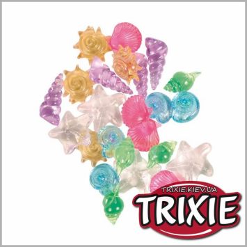 Trixie (Трикси) - Разноцветные прозрачные ракушки для аквариумов, 24 шт